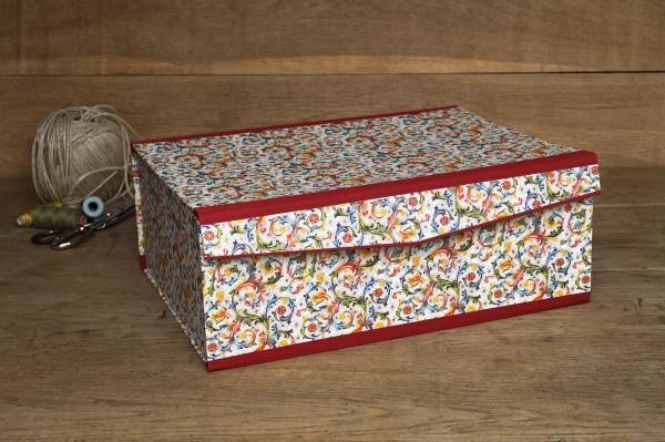 Luxury box fine paper linen red manufactory